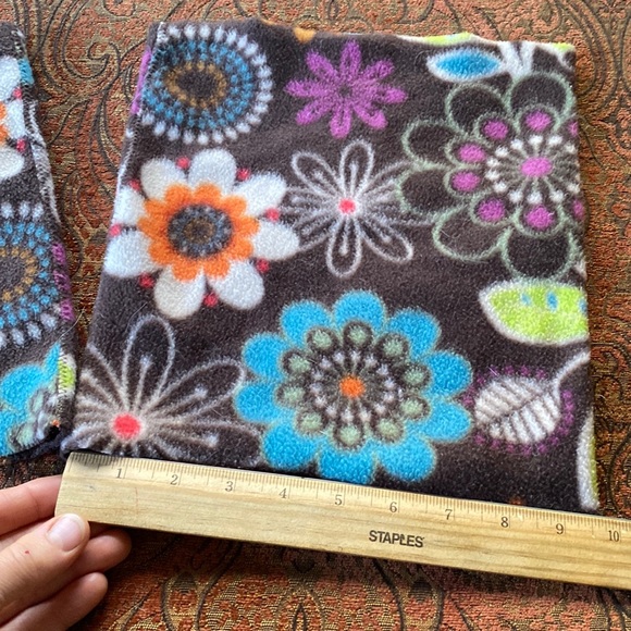 3 Neck gators warmer set hand sewn brown blue multi  floral fun soft NEW O/S - Picture 3 of 9
